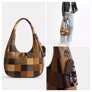 NWT Coach COACHTOPIA Alter/Ego Crescent Shoulder Bag Multi Patchwork Leather